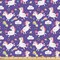 Ambesonne Unicorn Fabric by The Yard, Theme Kawaii Style Inspired Clouds Hearts Rainbows Pattern, Decorative Fabric for Upholstery and Home Accents, 1 Yard, Indigo Purple